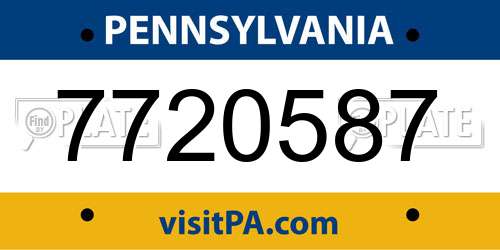 7720587 Pennsylvania License Plate
