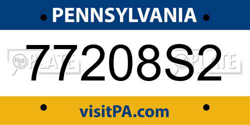 77208S2 Pennsylvania License Plate