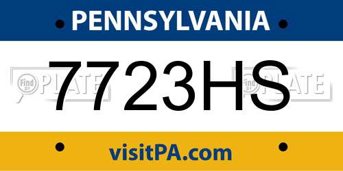 7723HS Pennsylvania License Plate