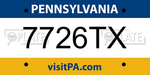 7726TX Pennsylvania License Plate