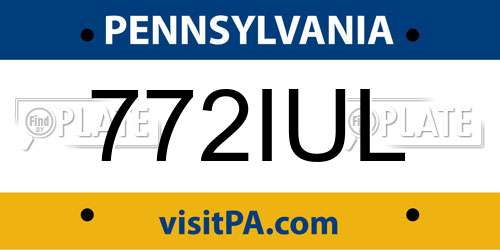 772IUL Pennsylvania License Plate