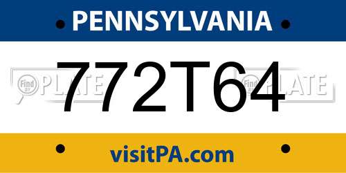 772T64 Pennsylvania License Plate