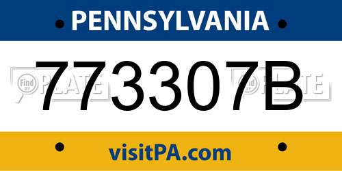 773307B Pennsylvania License Plate