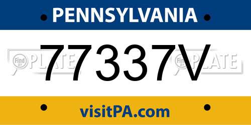 77337V Pennsylvania License Plate