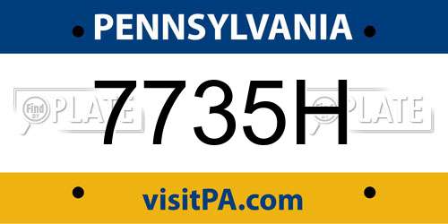 7735H Pennsylvania License Plate