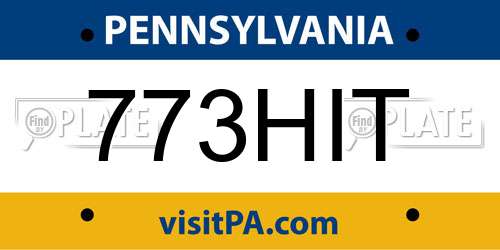 773HIT Pennsylvania License Plate