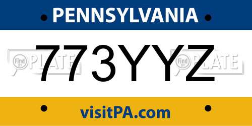 773YYZ Pennsylvania License Plate