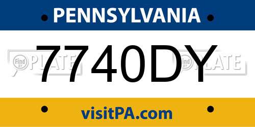 7740DY Pennsylvania License Plate