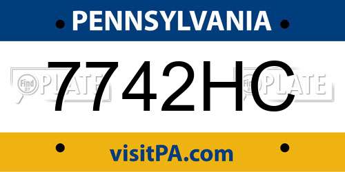 7742HC Pennsylvania License Plate