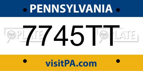 7745TT Pennsylvania License Plate