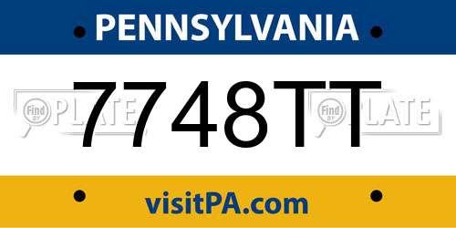 7748TT Pennsylvania License Plate