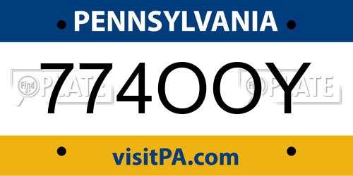 774OOY Pennsylvania License Plate