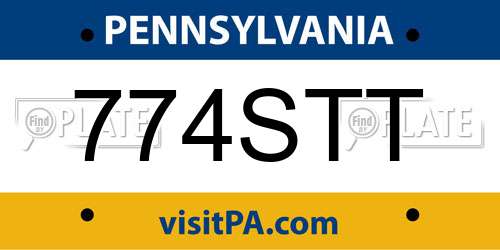 774STT Pennsylvania License Plate