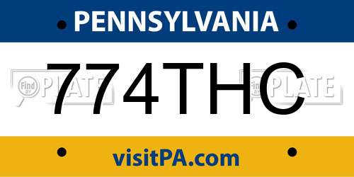 774THC Pennsylvania License Plate