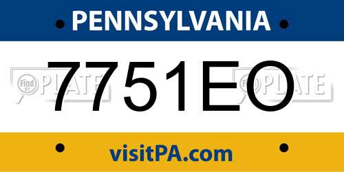 7751EO Pennsylvania License Plate