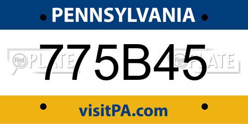 775B45 Pennsylvania License Plate