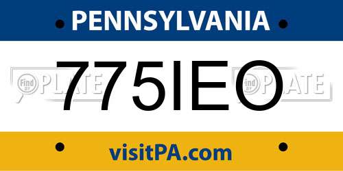 775IEO Pennsylvania License Plate
