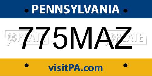 775MAZ Pennsylvania License Plate