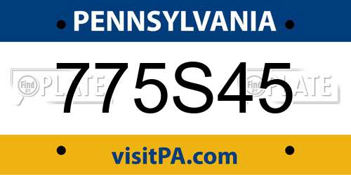 775S45 Pennsylvania License Plate