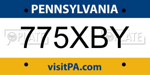 775XBY Pennsylvania License Plate