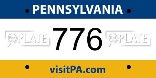 776 Pennsylvania License Plate