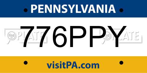 776PPY Pennsylvania License Plate