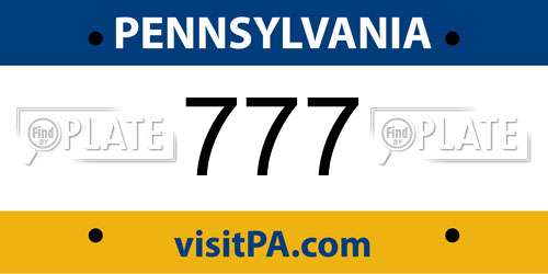 777 Pennsylvania License Plate