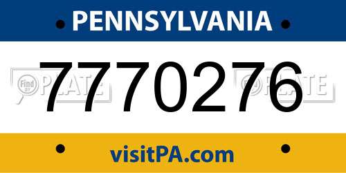 7770276 Pennsylvania License Plate