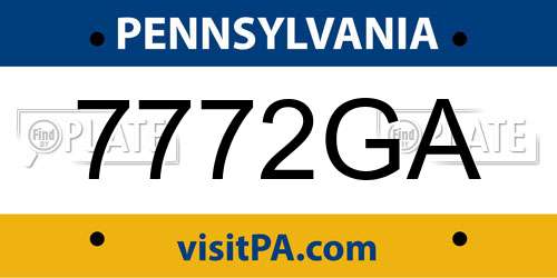 7772GA Pennsylvania License Plate