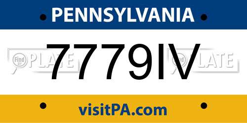 7779IV Pennsylvania License Plate