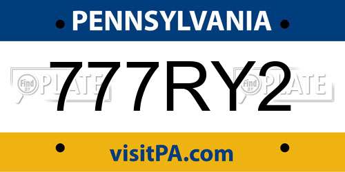777RY2 Pennsylvania License Plate