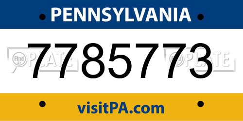 7785773 Pennsylvania License Plate