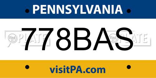 778BAS Pennsylvania License Plate