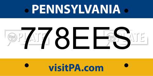 778EES Pennsylvania License Plate