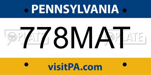 778MAT Pennsylvania License Plate