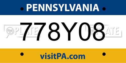 778Y08 Pennsylvania License Plate