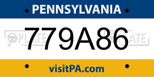 779A86 Pennsylvania License Plate