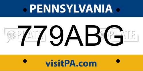 779ABG Pennsylvania License Plate