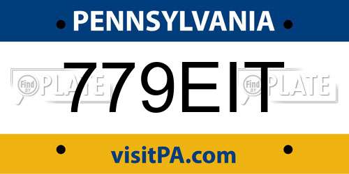 779EIT Pennsylvania License Plate