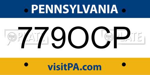 779OCP Pennsylvania License Plate