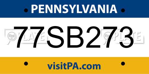 77SB273 Pennsylvania License Plate
