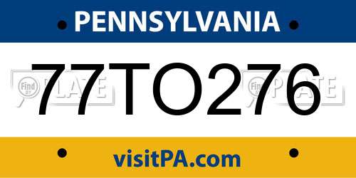 77TO276 Pennsylvania License Plate