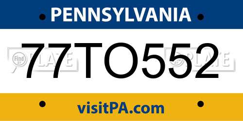 77TO552 Pennsylvania License Plate