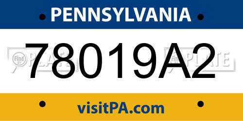 78019A2 Pennsylvania License Plate
