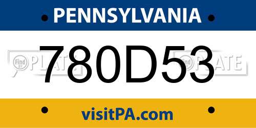 780D53 Pennsylvania License Plate