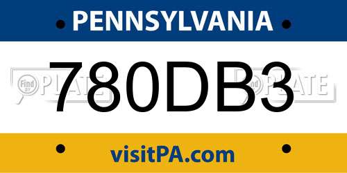 780DB3 Pennsylvania License Plate