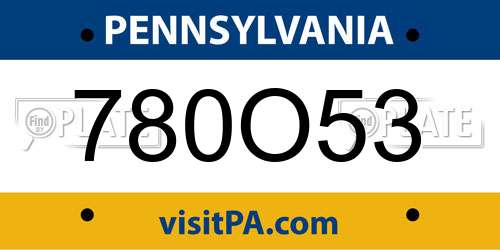 780O53 Pennsylvania License Plate