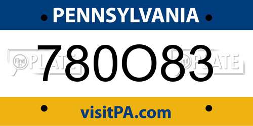 780O83 Pennsylvania License Plate