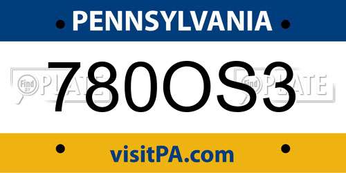 780OS3 Pennsylvania License Plate