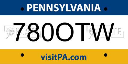 780OTW Pennsylvania License Plate